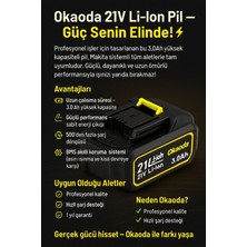 PremiumPort 10 Hücreli 1300MAH 21V Li-Ion Şarjlı Pil, Yüksek Kapasite ve Uzun Ömür