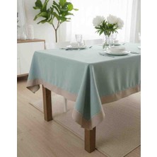 Yarımada Kadın Kooperatifi ​lüks Şönil Kumaş Iki Renkli Masa Örtüsü - Piko Nakışlı Kenar Detaylı - 170X220 cm