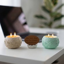 Miaju Hayatınıza Renk Katın, Özel Mesaj ve Isim Yazılı Dekoratif Mum Seti, Premium Seri, Çift Alevli
