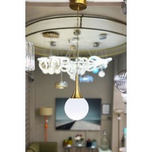 Minimal Rains Gold Chrome One White Sarkıt Cam Avize