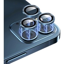 Teknoparkta Apple iPhone 11 Pro Kamera Koruyucu Lens Mercek Metal Çerçeveli 3lü Set Mavi Blue