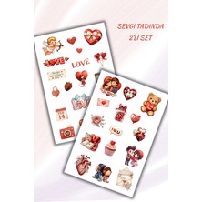Birikiyedi 2 Li Sevgi Temalı Sticker Set/sevgiliye/sevgililer Gününe Özel Çıkartma/hediyelik