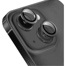 Teknoparkta Iphone 14 Plus Kamera Koruyucu Lens Mercek Metal Çerçeveli 2li Set Siyah Black