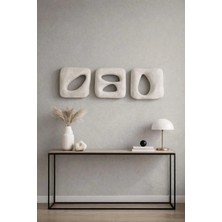 Muyika Duvar Dekoru Beton Görünümlü ,wabi Sabi–el Yapımı Modern Dekoratif Duvar Objesi, 3’lü Set