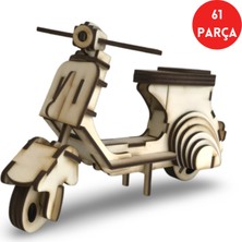 Algwood Vespa Scooter Ahşap Maket - 61 Parça Lazer Kesim Dekoratif Model