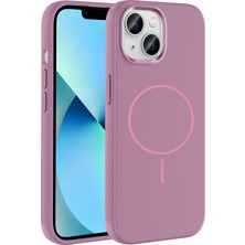 Roketcim iPhone 15 Kılıf M-Safe Şarj Özellikli Metal Kamera Çerçeveli Edi Silikon Kapak