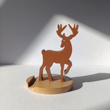 AZKAR El Yapımı Ahşap Geyik Telefon Tutucu, Dekoratif Masaüstü ve Hediyelik Telefon Standı