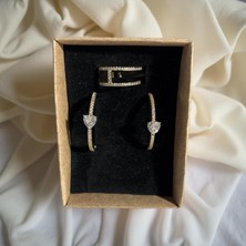 Ezgiarslanatalier Çelik Gold Taşlı Set
