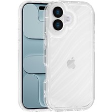 Vissona iPhone 16 Uyumlu Telefon Kılıfı Kamera Çıkıntılı Kabartmalı Parlak Desenli Darbe Emici Silikon Kılıf
