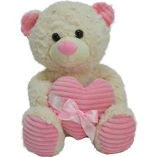 Halley Oyuncak 62915 35 cm Kalbi Kurdeleli Peluş Ayı -Hly