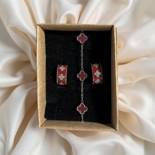 Ezgiarslanatalier Çelik Bordo Yonca Set