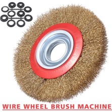 PremiumPort 150MM Spiral Sarı Tel Fırça, Taşlama Motoru Için Çok Amaçlı Kullanım