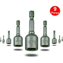 PremiumPort 9 Parça Bits Uç Lokma Somun Vidalama Matkap Ucu Takımı