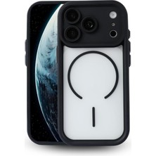 Vissona iPhone 17 Pro Max Uyumlu Kamera Korumalı Magsafe Wireless Şarj Özellikli Mat Silikon Siyah Renkli Si