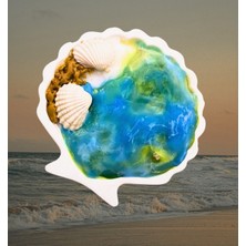 Ecovia El Yapımı Okyanus Tasarımlı Dekoratif Tabak Kokulu Mum