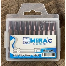 PremiumPort T30 Bıts Uç Crv 50MM, 10'lu Matkap Ucu, Tork Vida Ucu, Buldex Marka