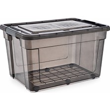 Loremp 90 Lt Antrasit Kilitli Tekerlekli Saklama Kutusu Depolama Düzenleyici