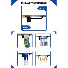 PremiumPort 20 cm Siyah Kanallı Pano Kancası, 30'lu Paket, Dayanıklı Raf Askısı