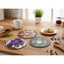 Seçilir Yılbaşı Temalı 3'lü Yanmaz Nihale Seti - 18 cm Çap - Yeni Yıl Tasarımlı Mutfak Gereçleri