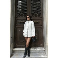 Savorzy Peluş Düğmeli Oversize Ceket