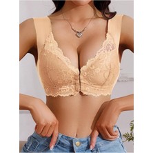Kayoubi Kadın Push Up Önden Agraflı Pedli Bonny Çiçek Desenli Dikişsiz Dantelli Sütyen Bralet Bra Sütyeni