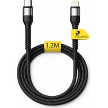 Purenet Prc-04 27w Örgülü Type-C To Lightning Data ve Şarj Kablosu