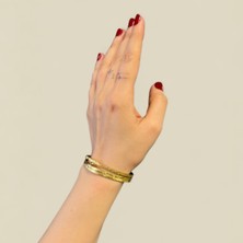 Sevil Gülgün Atelier Saf Bakır El Yapımı Tasarım Kadın Bileklik - Mini Taş Detaylı Ayarlanabilir Kelepçe