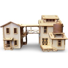 Algwood Nostaljik Fabrika ve Atölye Ahşap Maket KITI–228 Parça 3D Puzzle Dıy Eğlenceli Hobi ve Hediyelik Set