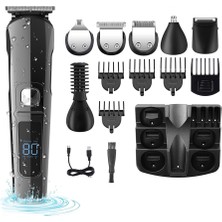 Normadia Profesyonel Erkek Bakım Seti, 6 Başlık, 5 Tarak, Su Geçirmez, Gösterge, CF30