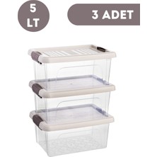 Loremp Saklama Kabı 3 Adet 5 Lt Saklama Kutusu Düzenleyici Gıda Teması Uygun