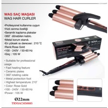 Allians Profesyonel 22MM Wag Saç Maşası, Seramik Kaplama, Rose Gold