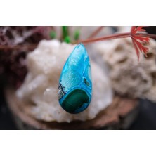 Aries 19.05CT 26.6X12.7MM Pear Natural Malachite&chrysacolla