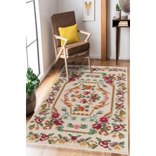 Pelura Halı Vintage Karabağ Desenli Şönil Kaymaz Taban Yıkanabilir Halı