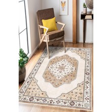 Pelura Halı Klasik Desenli Dijital Baskılı Yıkanabilir Kaymaz Taban Salon Halısı