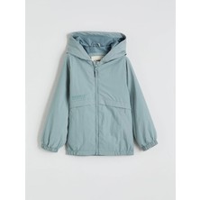 LC Waikiki Mavi Kapüşonlu Erkek Çocuk Yağmurluk  (S6)