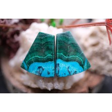 Aries 31.55CT 20X17.1MM Fancy Natural Malachite&chrysacolla  Pair