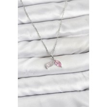 Hayat Store 316L Çelik Zincir Gümüş Renk Balık Kuyruğu Model Zirkon Taşlı Kadın Kolye - Lisinya