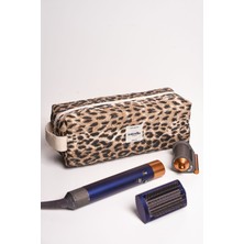 Allians Leopar Tasarımlı Airwrap ve Saç Şekillendirici Çantası, Xl Seyahat Makyaj Organizer