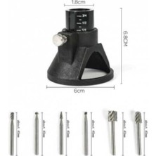 PremiumPort Dik Delme Aparatı 6'lı Hss Freze Uç Seti, Dremel ve Proxxon Uyumlu