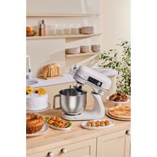 Özbience Ultra Sessiz 6l Artisan Stand Mikser, Krem Renk, Güçlü ve Şık Tasarım