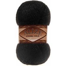Alize Angora Gold Simli (5 Adet) 60 Siyah Renk El Örgü Ipliği