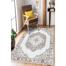 Pelura Halı Klasik Desenli Dijital Baskılı Yıkanabilir Kaymaz Taban Salon Halısı