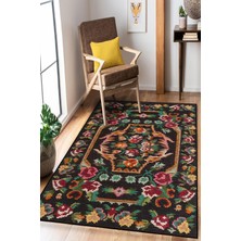 Pelura Halı Vintage Karabağ Desenli Şönil Kaymaz Taban Yıkanabilir Halı