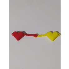 3D Futuristic Takım Sevgisi Bağlasın Kalpleri Istenilen Renkte Kalp Anahtarlık