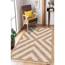 Pelura Halı Desenli Sisal Jüt Görünümlü Dijital Baskı Yıkanabilir Kaymaz Taban Halı Mutfak Halısı Salon Halısı