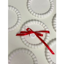 Dekoratif Boncuk Kenarlı Tabak – El Yapımı Taş Tozu Sunum & Takı Tabağı