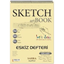 Storemax Sahra A4 Spiralli Eskiz Defteri - 50 Yaprak, 90 gr Ince Dokulu Ivory Kağıt