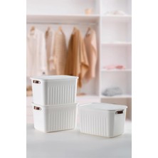 Mutfak Köşesi Boxify 20 Lt 3 Adet Çok Amaçlı Düzenleyici Kapaklı Kutu, Dekoratif Saklama Kutusu, Organizer