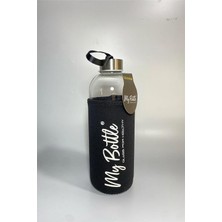 Mutfak Köşesi Sağlıklı Cam Matara 1000 ml Su Şişesi, Kılıflı 1lt Sporcu Matarası