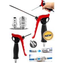 PremiumPort Yüksek Kaliteli Kompresör Hava Üfleme Detay Tabancası Pnömatik Jak Set